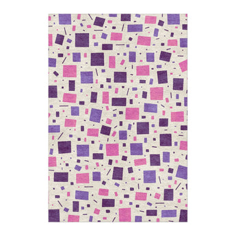 Geometric Confetti Purple in 4' x 6' Size