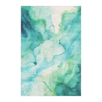 Zephyr Watercolor Blue & Green in 4' x 6' Size