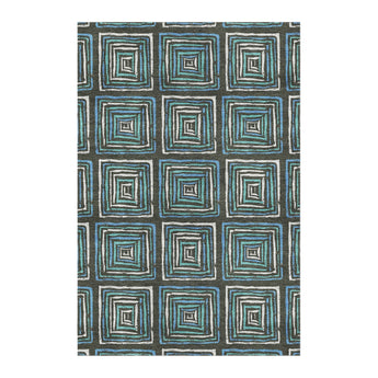 Diego Navy & Turquoise in 4' x 6' Size