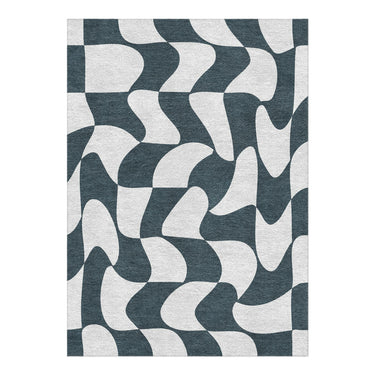 Twyla Checkered Navy in 5' x 7' Size