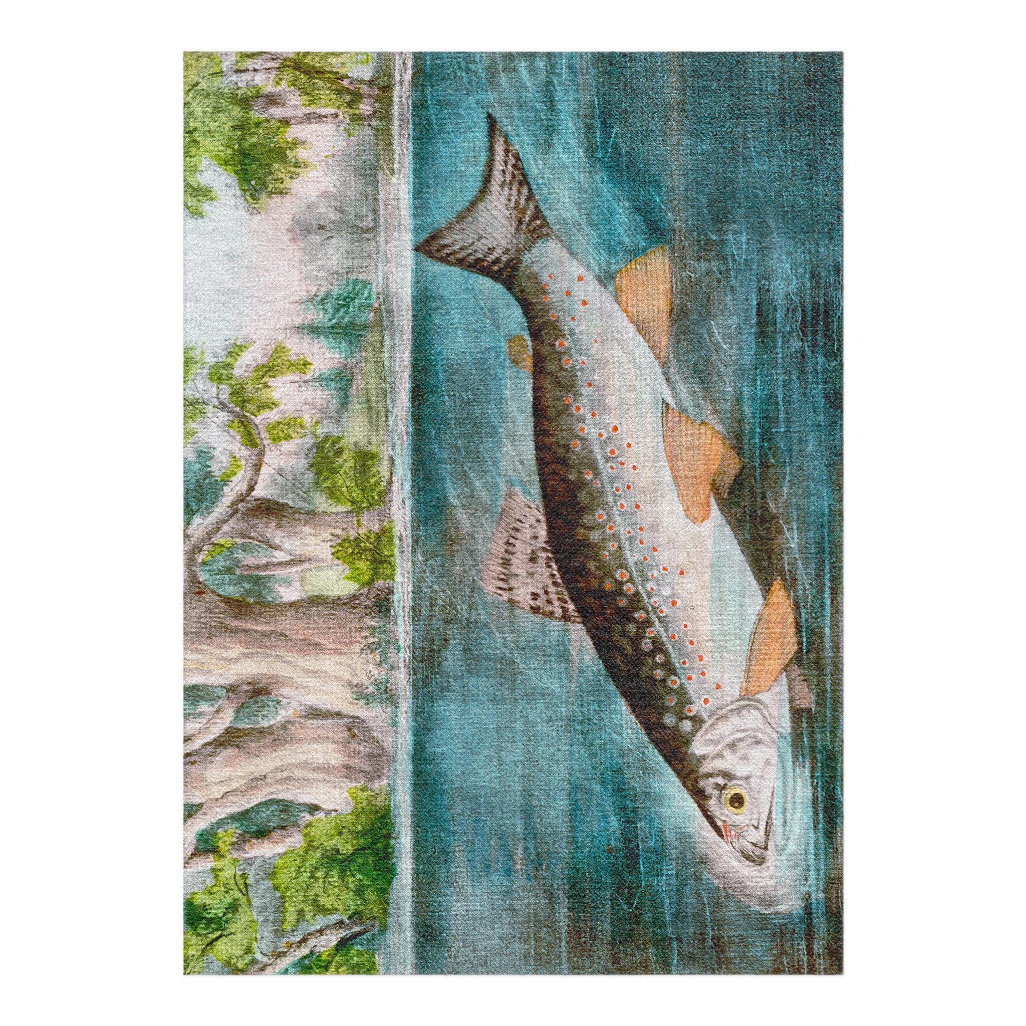 Outdoor Rugs With Fish Hooked Fish Area Rug – Undrfoot Rugs