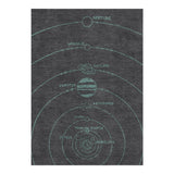 Solar System Dark Charcoal & Teal in 5' x 7' Size