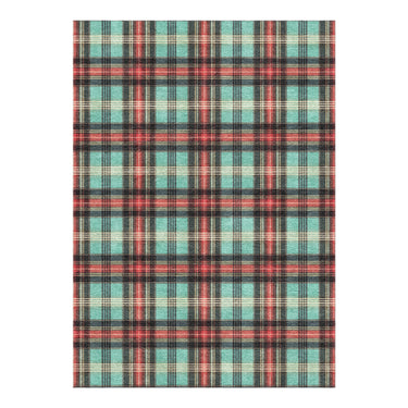 Feguson Plaid Teal & Red in 5' x 7' Size