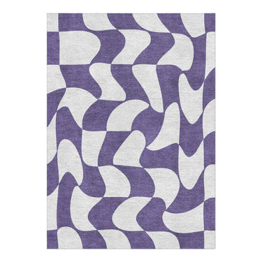 Twyla Checkered Periwinkle in 5' x 7' Size