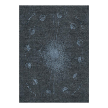 Equinox Navy & Dusty Blue in 5' x 7' Size