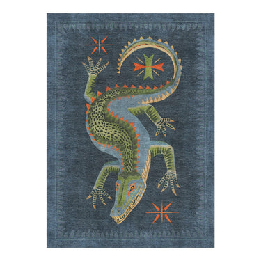Hungry Aligator Navy in 5' x 7' Size
