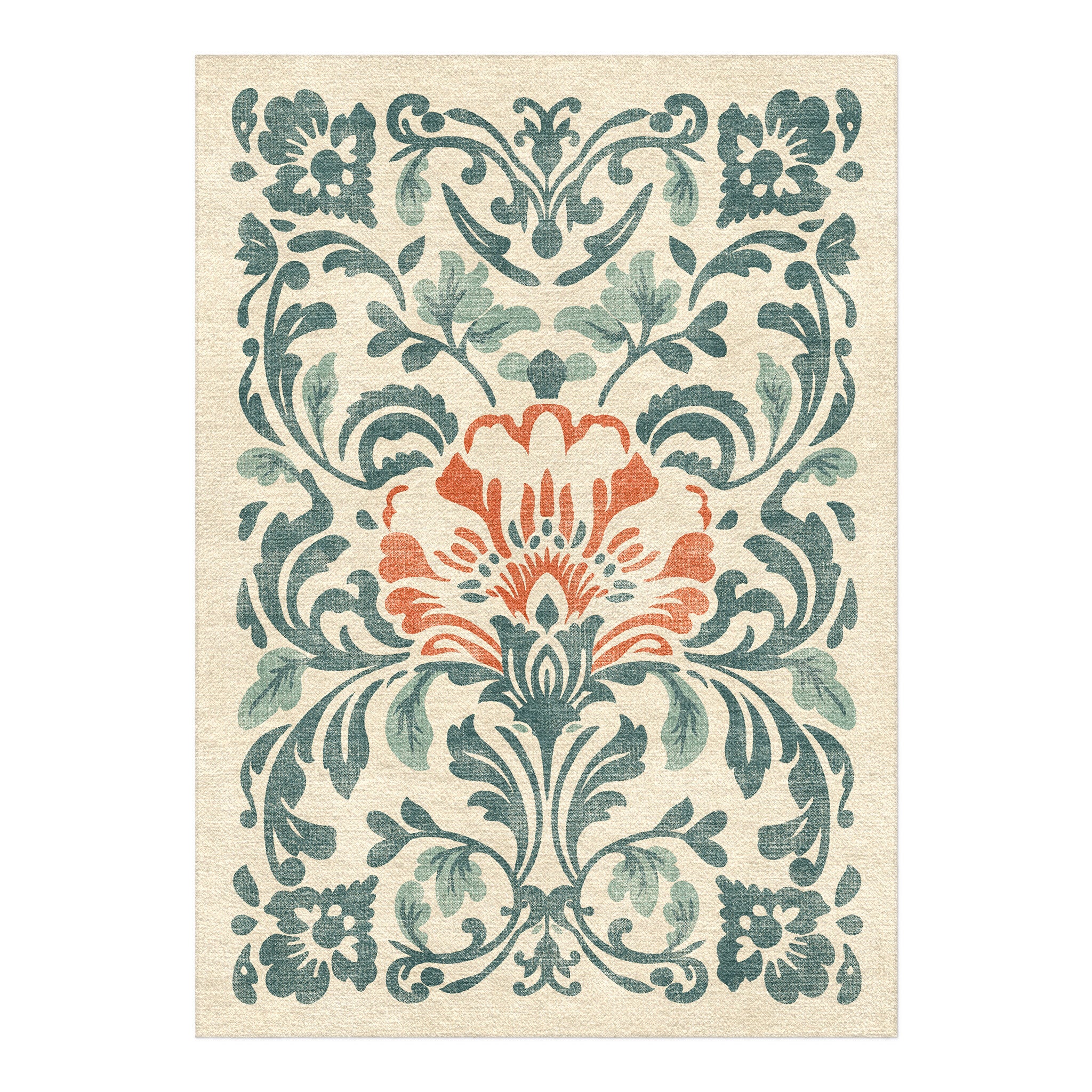 Teal Orange Rug Beryl Teal & Orange Area Rug – Undrfoot Rugs