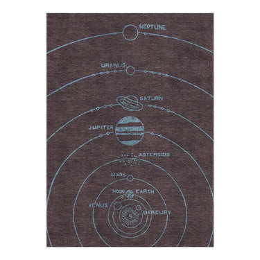 Solar System Burgandy & Powder Blue in 5' x 7' Size