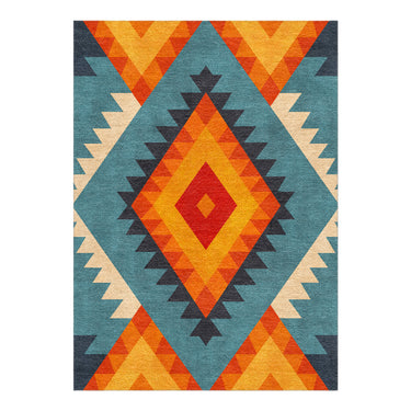 Zareen Blue & Orange in 7x5ft Size