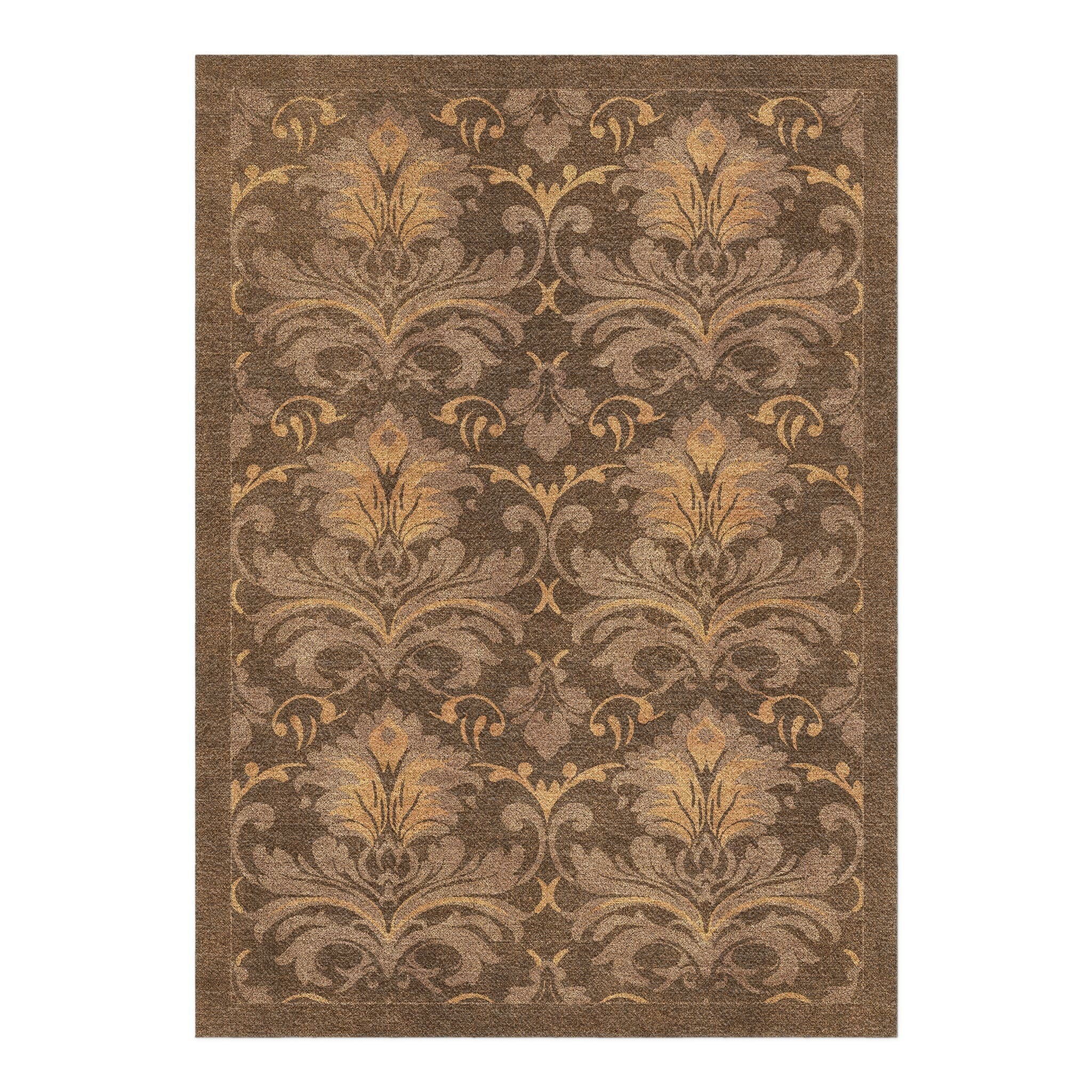 Umber Design Rug Agnes Damask Umber Brown Area Rug – Undrfoot Rugs