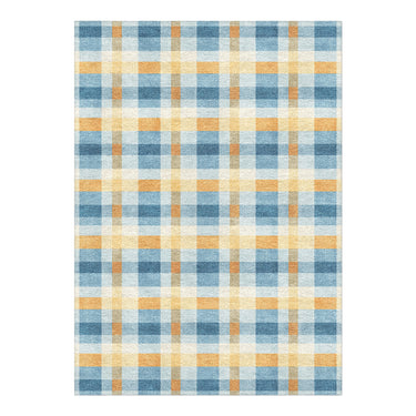 Monroe Plaid Blue & Yellow in 7x5ft Size