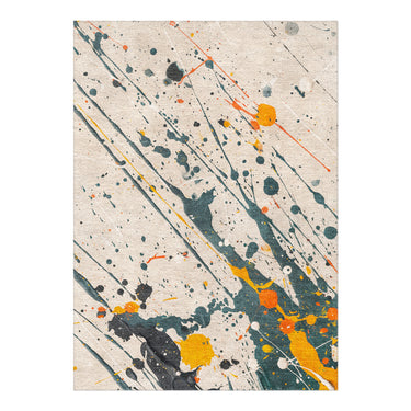 Jason Dark Teal & Orange Splatter in 7x5ft Size