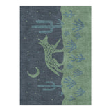 Desert Coyote Midnight Blue & Sage Green in 5' x 7' Size