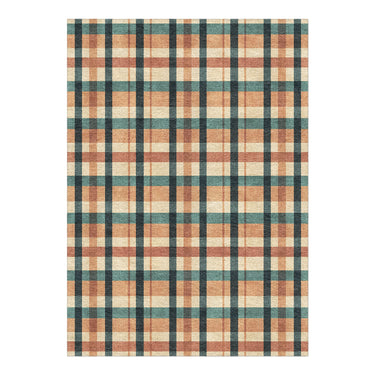 Brenton Plaid Taupe & Teal in 5' x 7' Size