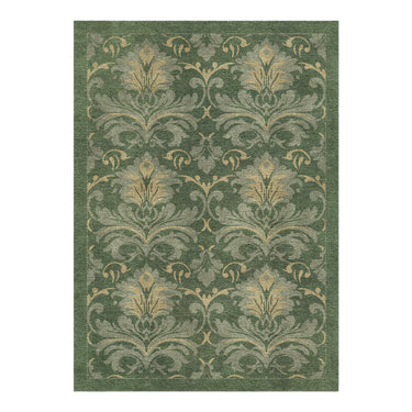 Agnes Damask Deep Olive Green in 5' x 7' Size