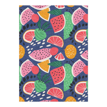 Summer Melon Navy Multicolor in 7x5ft Size