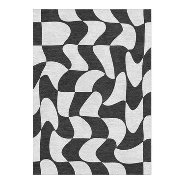 Twyla Checkered Black & White in 5' x 7' Size