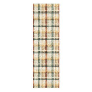 Madras Plaid Taupe & Green in 8x2 5ft Size