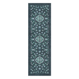 Fenwick Navy & Green in 2.5' x 8' Runner Size