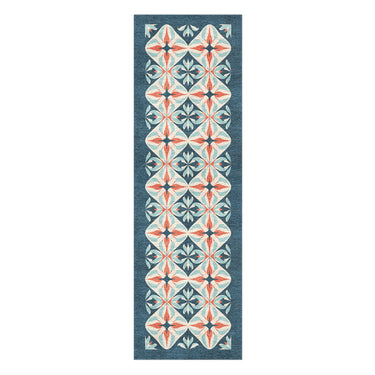 Elliot Blue & Orange in 2.5' x 8' Runner Size