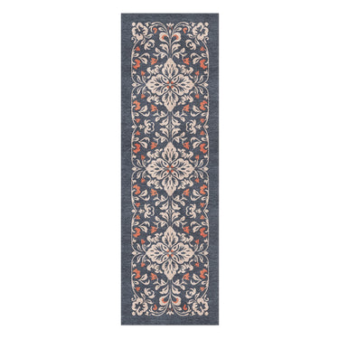 Annette Navy & Orange in 2.5' x 8' Runner Size