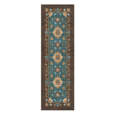 Miriam Dark Teal & Brown in 2.5' x 8' Runner Size