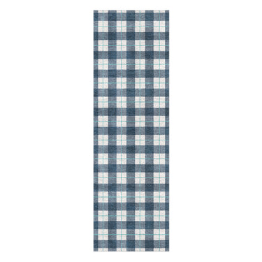 Wallace Plaid Blue & Teal in 8x2 5ft Size