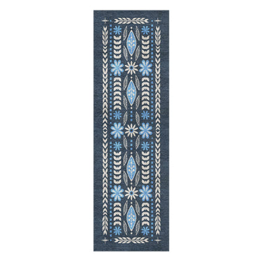 Topanga Navy & Columbia in 2.5' x 8' Runner Size