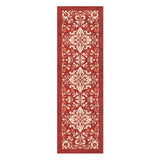 Annette Red & Ivory in 2.5' x 8' Runner Size