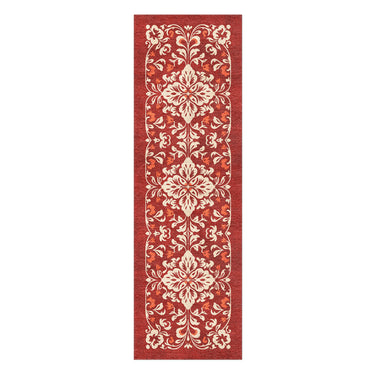 Annette Red & Ivory in 2.5' x 8' Runner Size