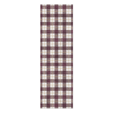 Wallace Plaid Maroon & Gold in 8x2 5ft Size