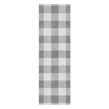 Buffalo Plaid Light Grey in 2.5' x 8' Runner Size