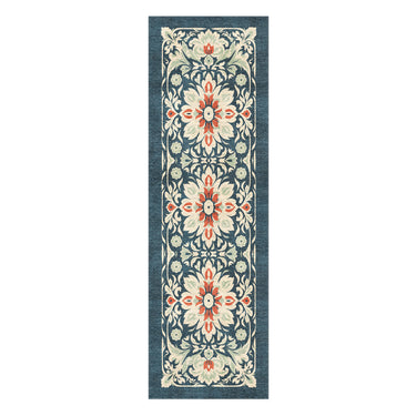 Eugina Seafoam & Navy in 2.5' x 8' Runner Size