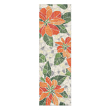 Mosaic Poinsettia Orange in 2.5' x 8' Runner Size