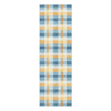 Monroe Plaid Blue & Yellow in 8x2 5ft Size