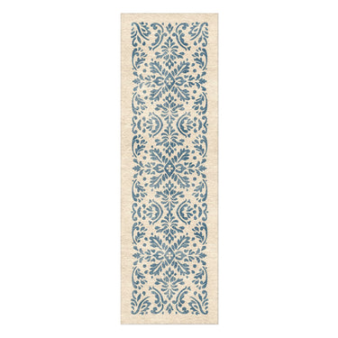 Floranna Ivory & Blue in 2.5' x 8' Runner Size