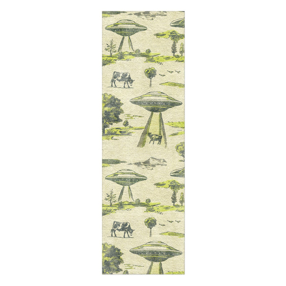 Ufo Cow Abduction Toile Area Rug – Undrfoot Rugs