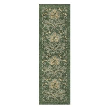 Agnes Damask Deep Olive Green in 2.5' x 8' Runner Size