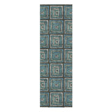 Diego Navy & Turquoise in 2.5' x 8' Runner Size