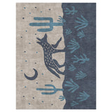 Desert Coyote Midnight & Dusty Blue in 6' x 9' Size