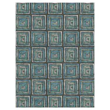 Diego Navy & Turquoise in 6' x 9' Size