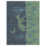 Desert Coyote Midnight Blue & Sage Green in 6' x 9' Size