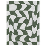 Twyla Checkered Army Green in 6' x 9' Size