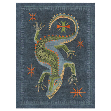 Hungry Aligator Navy in 6' x 9' Size