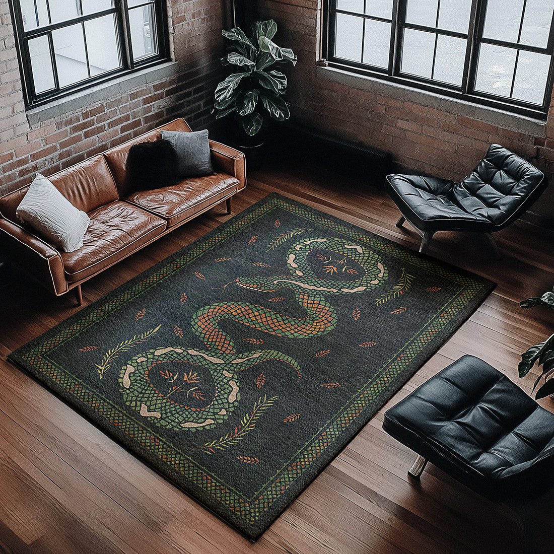 Snake In The Woods Area Rug – Undrfoot Rugs