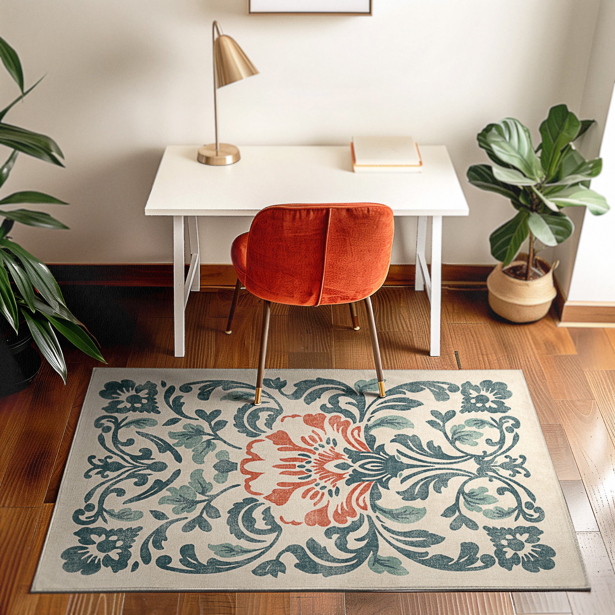 Teal Orange Rug Beryl Teal & Orange Area Rug – Undrfoot Rugs