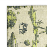 UFO Cow Abduction Toile Mockup Square Detail