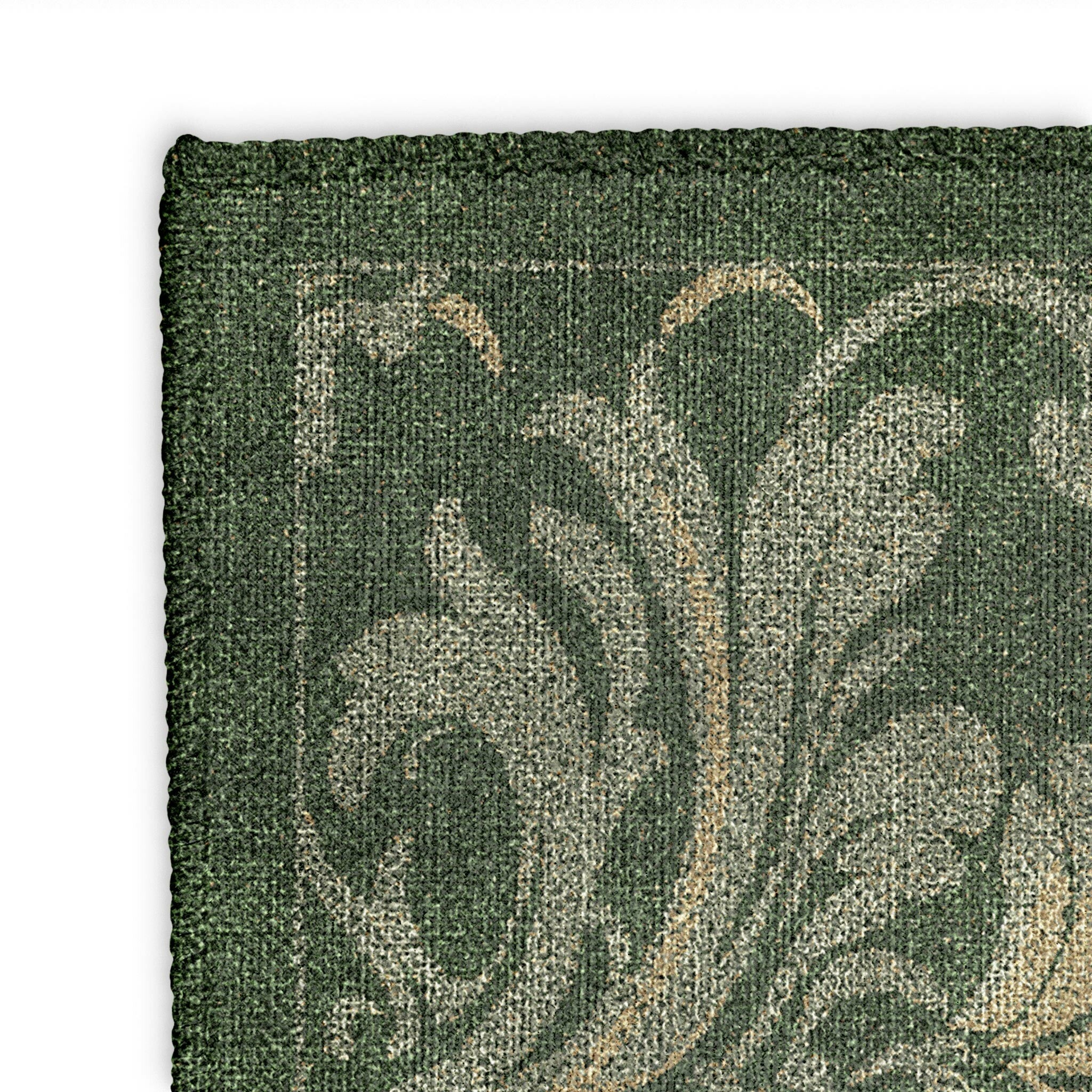 Deep Color Rug Agnes Damask Deep Olive Green Area Rug – Undrfoot Rugs
