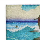 Surfers Sharing Wave by Charles Bartlett Mockup Square Detail