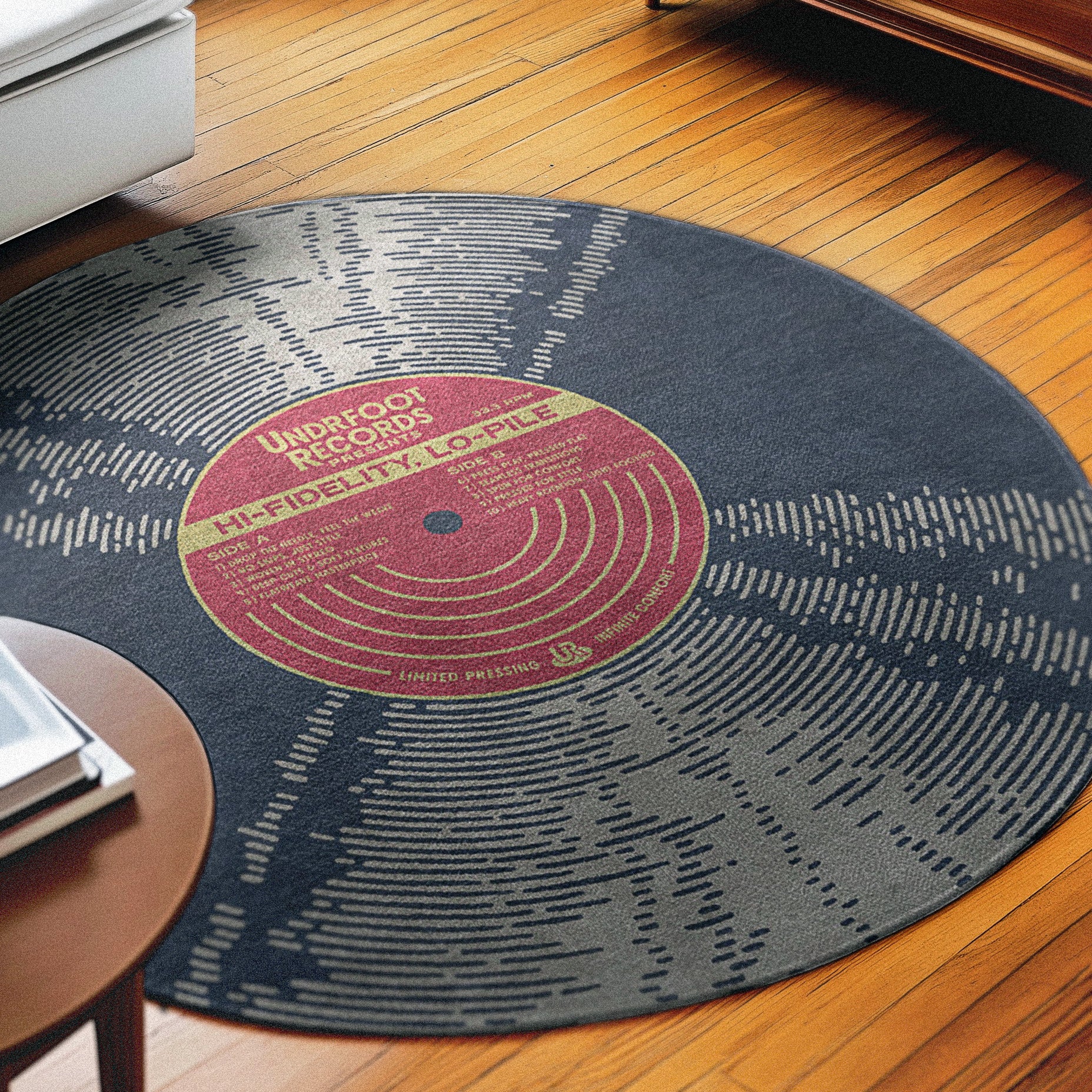Vinyl Record Red Round Area Rug – Undrfoot Rugs
